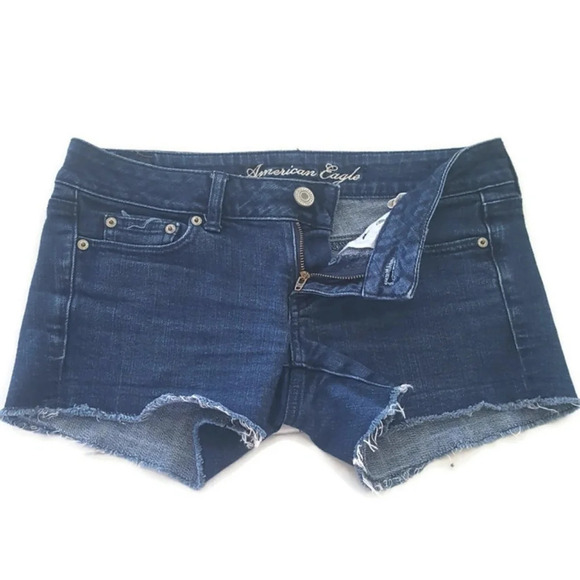 American Eagle Stretch Cut-off Frayed Jean Shorts - Picture 2 of 8